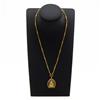 Heavy 24k Gold Filled Ganesh Amulet Necklace (JEW-162)