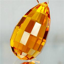 16.10ct RARE Flawless  Briolette Golden Yellow Citrine RARE $1200 (GEM-8063A)