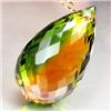 16.80ct RARE Excellent Briolette Bi Color Citrine FLAWLESS RARE $1200 (GEM-8064A)