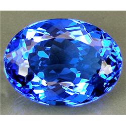 17.65ct RARE Lovely Oval Blue Quartz FLAWLESS RARE $975 (GEM-8072A)