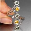 0.95ct Yellow Green Sapphire White gold Vermeil Ring Size 7 RETAIL $750 (JEW-1187)