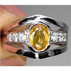 1.02ct Oval Cut Gold Yellow Sapphire Ring Silver 925 RETAIL $750 (JEW-1190)