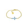 Image 1 : Genuine 1.70 ctw Blue Topaz Bracelet 14KT Yellow Gold - REF-59P8H