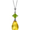 Image 1 : Genuine 5.5 ctw Citrine & Peridot Necklace 14KT White Gold - REF-22K2V