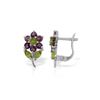Image 1 : Genuine 2.12 ctw Peridot & Amethyst Earrings 14KT White Gold - REF-36X8M