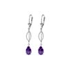 Image 1 : Genuine 3 ctw Amethyst Earrings 14KT White Gold - REF-45Z5N