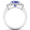 Image 2 : Natural 4.54 CTW Tanzanite & Diamond Ring 14K White Gold - REF-157K5W