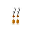 Image 1 : Genuine 4.5 ctw Citrine Earrings 14KT White Gold - REF-41T4A