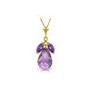 Image 1 : Genuine 7.2 ctw Amethyst Necklace 14KT Yellow Gold - REF-30H5X