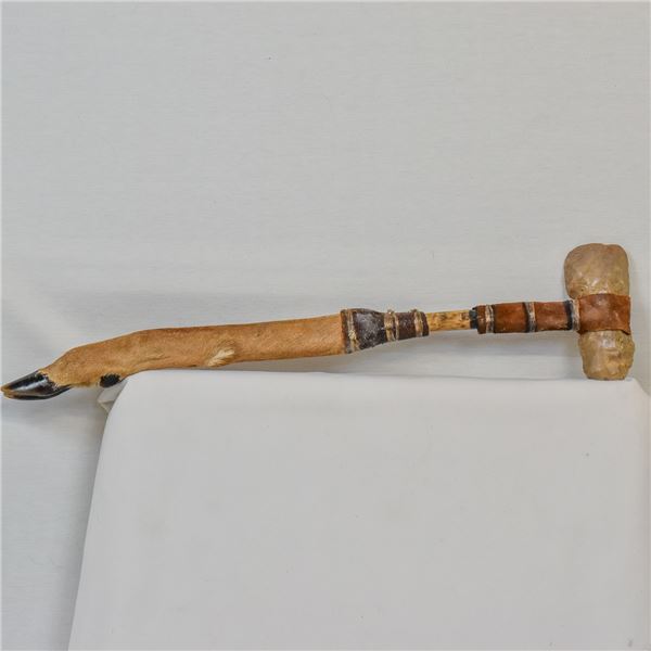 Native American Deer Leg and Stone Tomahawk