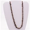 Image 1 : Graduated Garnet Chip and Brass Bead Necklace