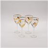 Image 1 : Set of 4 Gold Gilt Wine Glasses