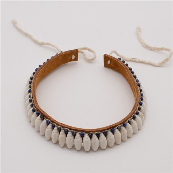 Cochiti Leather and Olive Shell Headband