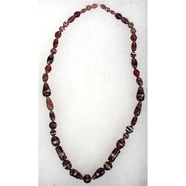 Amethyst Venetian Glass Bead Necklace