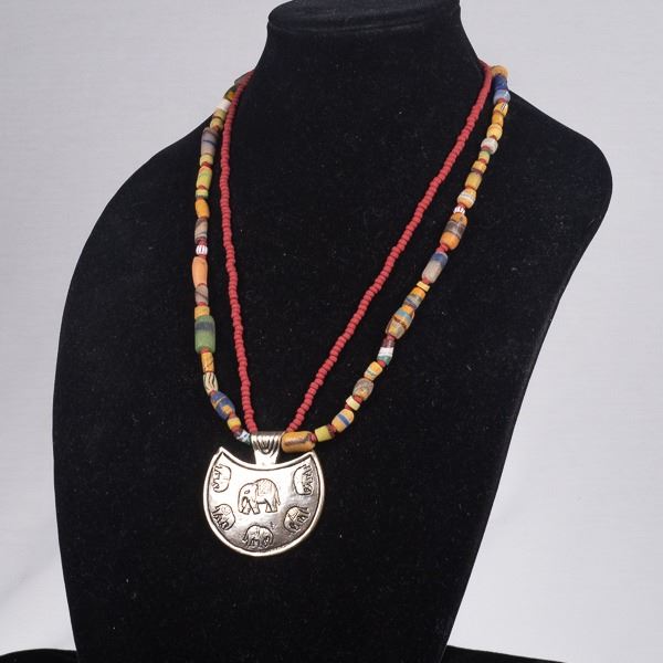 African Trade Bead Pendant Necklace