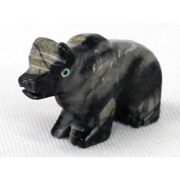 Zuni Picasso Marble Bear Fetish by Russell Shack