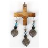 Image 6 : Hand Crafted Carved Wood Cross with Dichroic Cab