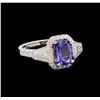 Image 1 : 14KT White Gold 1.94 ctw Tanzanite and Diamond Ring