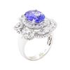 Image 4 : 7.28 ctw Tanzanite And Diamond Ring - 18KT White Gold