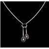 Image 2 : 18KT White Gold 2.50 ctw Ruby and Diamond Necklace