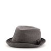 Image 3 : Hermes Fedora Hat Houndstooth Wool with Leather Brown