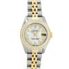 Image 2 : Rolex Ladies 2 Tone MOP String Diamond Oyster Perpetual Datejust Wristwatch With