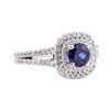 Image 1 : 2.11 ctw Sapphire and Diamond Ring - 14KT White Gold