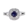 Image 2 : 2.11 ctw Sapphire and Diamond Ring - 14KT White Gold