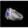 Image 3 : 14KT White Gold 6.77 ctw Tanzanite and Diamond Ring