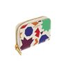 Image 2 : Saint Laurent White Multicolor Grained Leather Small-Shapes Print Compact Zippy