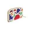 Image 3 : Saint Laurent White Multicolor Grained Leather Small-Shapes Print Compact Zippy