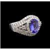 Image 1 : 14KT White Gold 1.50 ctw Tanzanite and Diamond Ring