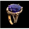 Image 4 : 16.75 ctw Tanzanite and Diamond Ring - 14KT Rose Gold