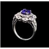 Image 4 : 14KT White Gold 1.37 ctw Tanzanite and Diamond Ring