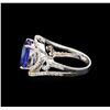 Image 3 : 14KT White Gold 4.55 ctw Tanzanite and Diamond Ring
