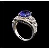 Image 4 : 14KT White Gold 4.55 ctw Tanzanite and Diamond Ring