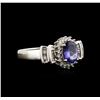 Image 2 : 14KT White Gold 1.03 ctw Tanzanite and Diamond Ring