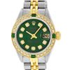Image 1 : Rolex Ladies 2 Tone Green Diamond & Emerald Datejust Wristwatch