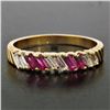 Image 5 : Vintage 18k Yellow Gold 0.75 ctw Baguette Diamond and Ruby Band Ring