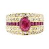 Image 2 : 2.50 ctw Ruby and Diamond Ring - 14KT Yellow Gold