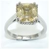 Image 1 : $1200 Silver Moissanite(3.7ct) Ring