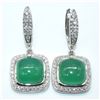 Image 3 : $1200 Silver GREEN ONYX Cz(36.5ct) Earring, Ring, Pendant SET