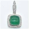 Image 4 : $1200 Silver GREEN ONYX Cz(36.5ct) Earring, Ring, Pendant SET