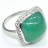 Image 5 : $1200 Silver GREEN ONYX Cz(36.5ct) Earring, Ring, Pendant SET