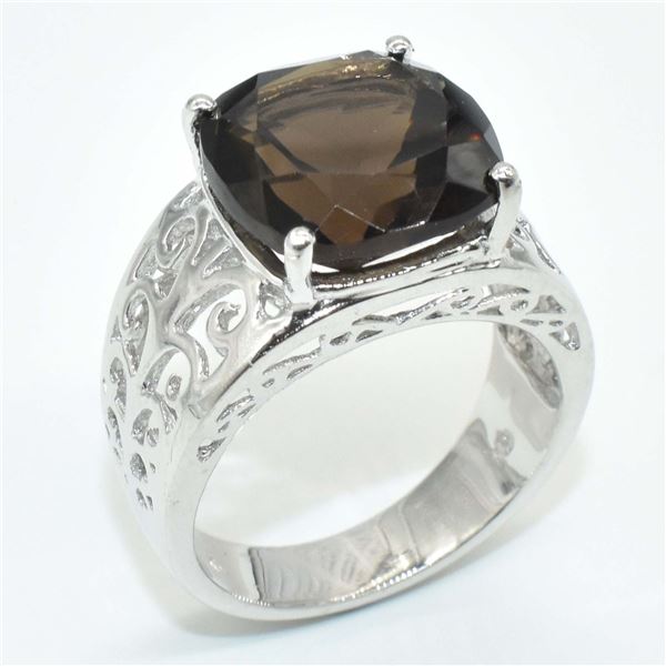 $400 Silver 'SMOKEY QUARTZ' (8.1ct) Ring