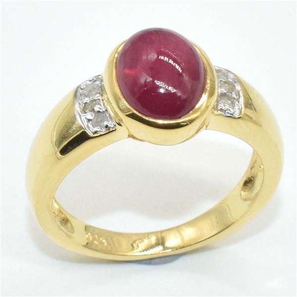 $200  RUBY Cz(1.8ct) Ring - Sz.9