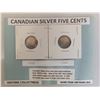 Image 2 : CANADIAN 'LARGE' CENT (1917); CANADIAN 'SILVER' .05¢ (five cent) - HISTORIC COLLECTIBLE ( 1913 & 192