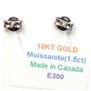 Image 3 : $1500 10K  Moissanite(1.5ct) Earrings