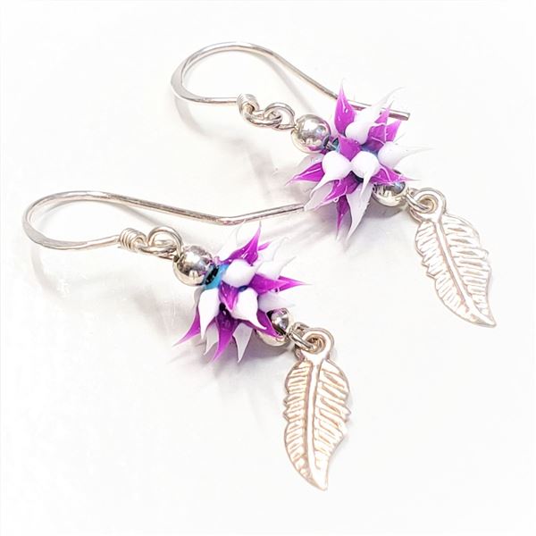 SILVER Earrings w/ MARCASITE FLOWER/PETALS