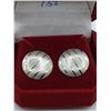 Image 3 : Sterling Silver 'Button' design Earrings, retail $100.00